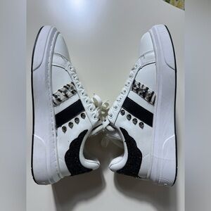 John Richmond White Sneakers with Black Accents